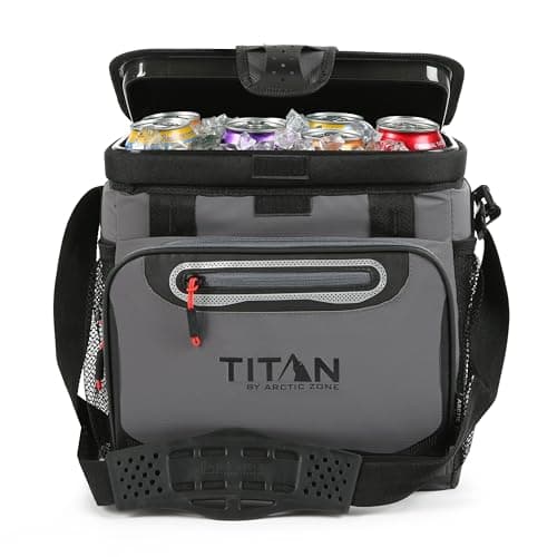 Titan by Arctic Zone 16 Can Zipperless Cooler, SmartShelf, Sharkskin Gray — view 9