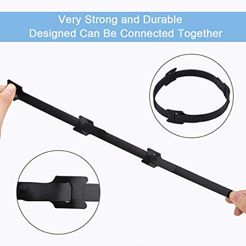 Nettbe 60 PCS 6 Inches Reusable Cable Ties, Adjustable Cord Straps Wire Organizer Cord Wrap and Hook Loop Cable Management — view 5