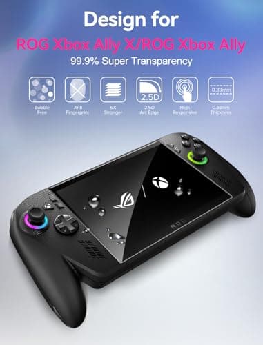 ivoler 3-Pack Screen Protector for ASUS ROG Xbox Ally X/ROG Xbox Ally Handheld 2025, Tempered Glass, 7 inch Full Coverage, Transparent Ultra HD, Anti-Scratch, Anti-Fingerprint — view 2