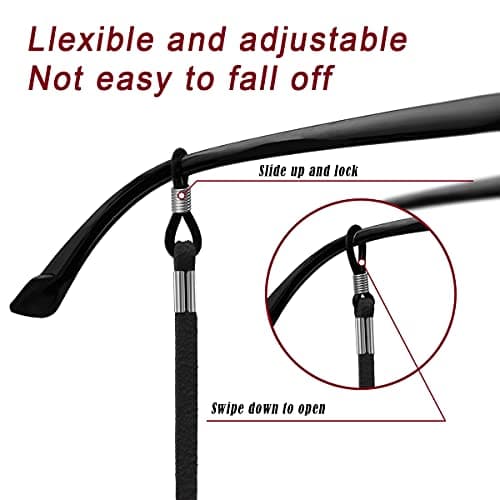 VOOGLASS Glasses Strap(6 PCS) Sports Eyeglass Strap,Adjustable Sunglasses Lanyard Neck Holders Cord Retainer for Men Women — view 3