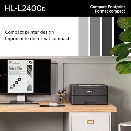 Brother HL-L2400D Compact Monochrome Laser Printer with Duplex Printing, USB connectivity (Cable Sold Separately), Black & White Output — view 3