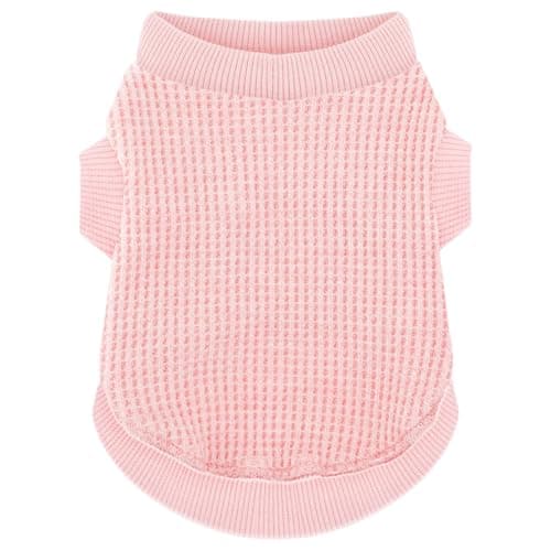 Cozy and Functional Dog Shirts for Small Puppies: Stretchable Pink Attire with Easy-On Design, Ideal for Chihuahuas and Yorkies - Enhance Comfort and Playfulness on Chill Days Medium