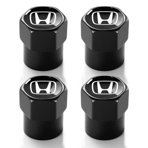 YUIQIEUY Tire Valve Stem Caps Cover for Honda Metal Car Wheel Air caps Auto Valve Stem Caps Accessories 4 Pack Black