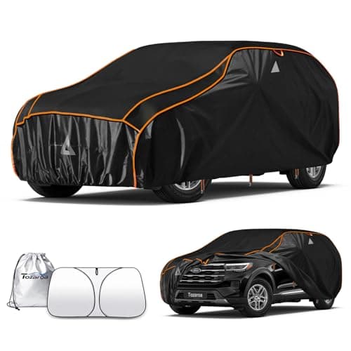 Hail Protector Car Cover for SUV(Length:191"-201") + Gift Windshield Sunshade, Multi-Layered EVA Hail Proof Car Cover, Padded Car Hail Protector Explorer, Telluride, Palisade, Pilot etc.