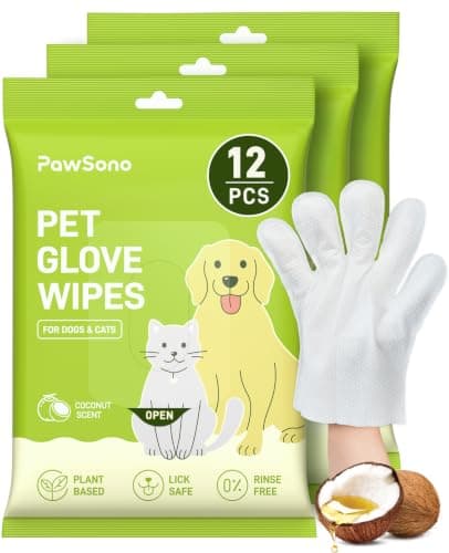 36PCS Hypoallergenic Pet Glove Wipes for Dogs & Cats - Quick Clean & Deodorizing Between Baths & Travel | Dog Washing Wipes for Fur, Butt, Paws, Eyes & Ears |Cat Cleaning Gloves for Grooming & Bathing