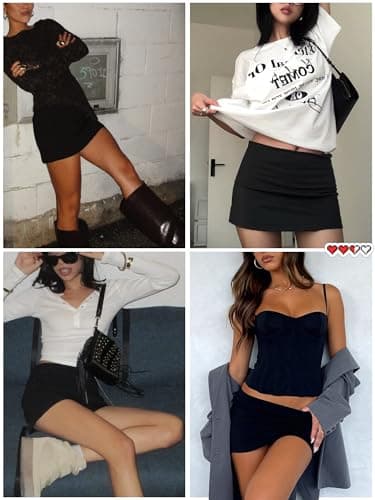 Danysu Mini Skirts for Women Sexy Skirt with Shorts Underneath Slit Summer Sports Vacation Going Out Outfits Stretch Skort Black Medium — view 5