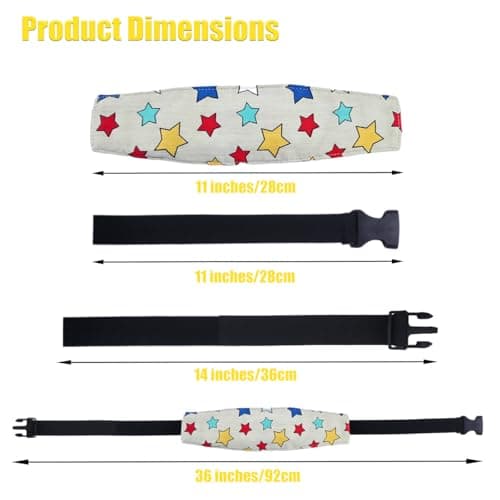 3 Pcs Baby Carseat Head Support Band Neck Relief Headrest Strap for Stroller Car Seat Head Holder for Toddler Kids Children Child Baby Infant(White and Green) — view 3