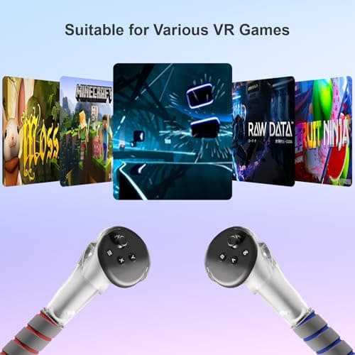 Saqico Gorilla Tag Long Arms for Meta Quest 3S/3/2, Transparent VR Sticks & Dual Extension Grips Handle Attachments for Beat Saber, 3-in-1 Golf Club Mode with Soft Sponge Grip — view 4