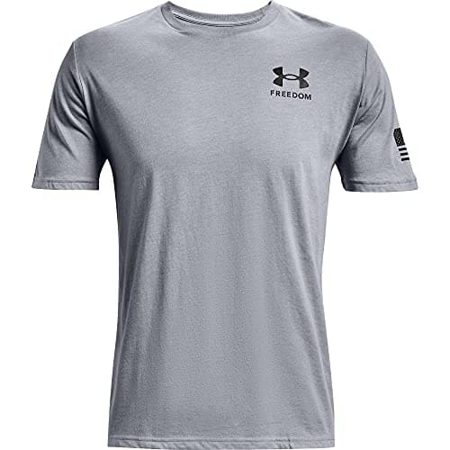 Under Armour Men's New Freedom Flag T-Shirt, Steel Medium Heather (035)/Black, Medium — view 4