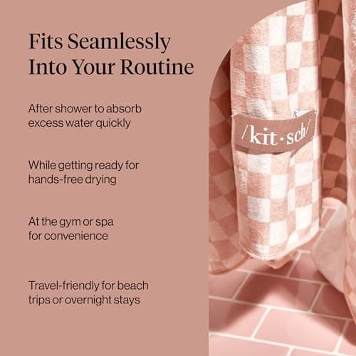 Kitsch XL Plush Microfiber Hair Towel Wrap for Women - Terracotta, 40x24 in — view 5