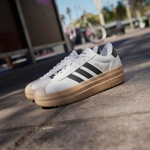 adidas Women's VL Court Bold, White/Black/Wonder Beige, 7 — view 4