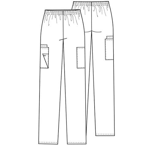 Cherokee Scrubs for Women Cargo Pant Natural Rise Tapered Pull-On Bottom with 4 Pockets , Fade Resistant Fabric - 4200P, M Petite, Black — view 8