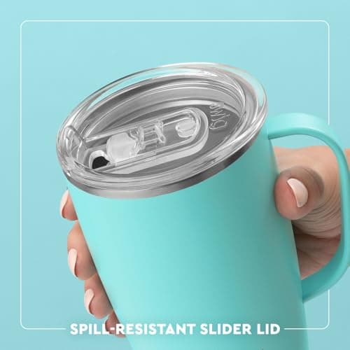 Swig Life 18oz Travel Mug, Insulated Tumbler with Handle and Lid, Cup Holder Friendly, Dishwasher Safe, Stainless Steel, Travel Coffee Cup, Glitter Tumbler, Glitter Gifts (Confetti) — view 4