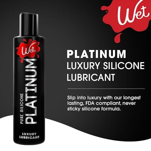 Wet Platinum Silicone-Based 3 Ounce Premium Personal Luxury Collection Lubricant for Men, Women & Couples, Condom Safe, Hypoallergenic, Glycerin & Paraben Free