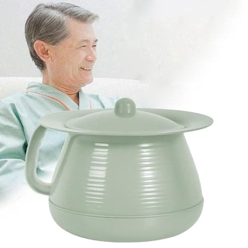 Hzskjyt Household Spittoon Portable Toilet Urinal Pot Chamber Pot with Handle Multifunction Potty Pee Bucket Made of PP Material Suitable for Bedroom Travel O, Green — view 5