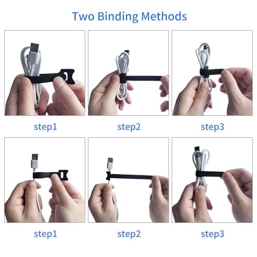 120 PCS 10 Inches Black Reusable Cable Ties,Multi-purpose Adjustable Cord Straps,Cable Organizer,Cord Wrap and Hook Loop Cords Management,Adjustable Cord Ties for Home,Garden,Office,Data Centers — view 4