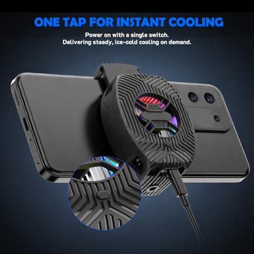 Fclvd Phone Cooler for Gaming – Fast Cooling Semiconductor Cell Phone Fan with Low Noise, Portable & Adjustable Phone Cooling Fan Compatible with iPhone & Android