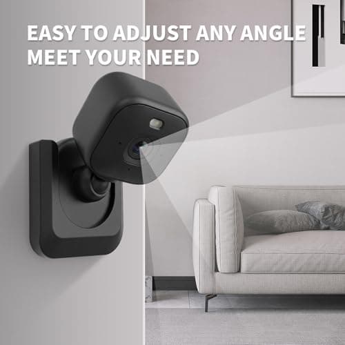 Blink Mini 2K+ No Drill Wall Mount Bracket for Blink Mini 2K+ Indoor Camera,No Screw Adhesive Camera Mount for Indoor Outdoor Camera 3Pack (Camera Not Included) Black — view 2