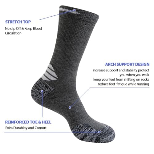 JOYNÉE 5 Pairs Mens Lightweight Long Cushion Work Socks Casual Breathable Crew Athletic Socks for Workout Sports,Multicolor,Large,Sock Size:10-13 — view 2