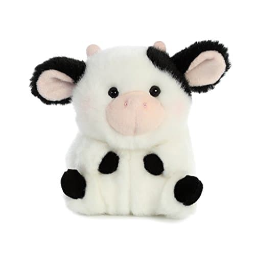 Aurora® Playful Rolly Pet™ Daisy Cow™ Stuffed Animal - Compact Size for On-the-Go Fun - for Adults, Kids, Birthdays, and Anniversaries - White 5.5 Inches — view 2