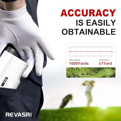 REVASRI Golf Rangefinder with Slope and Pin Lock Vibration, External Slope Switch for Golf Tournament Legal, Rangefinders with Rechargeable Battery 1000YDS Laser Range Finder — view 4