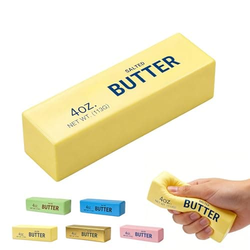 XQOQO Butter Squishy, Soft Slow Rising Squeeze Toys, Butter Stick Squishy Fidget Toys and Stress Balls Squishies for Office Desk Toys, Party Favors & Birthday Gifts(Yellow)