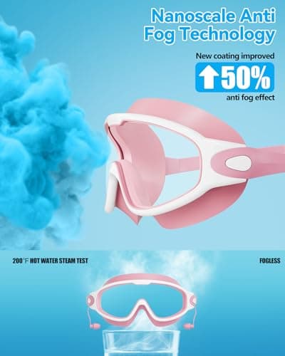 Aegend New Adult Wide View Swim Goggles, Anti-Fog/UV No Leak Swimming Goggles with Ear Plugs for Men & Women — view 3