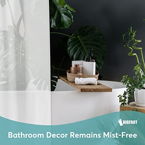 BigFoot Clear Shower Curtain - 72x72 Odorless Plastic with Magnets, Washable Long Bathroom Curtain - Premium PEVA Waterproof Bath Curtain, Rust-Proof Bathroom Essentials — view 7