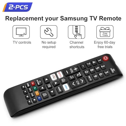 (Pack of 2) Universal for Samsung TV Remote Control Replacement Compatible with All Samsung Smart Frame Curved QLED Crystal TVs — view 2