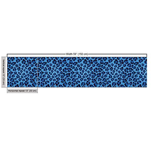 Lunarable Animal Print Fabric by The Yard, Leopard Skin Animal Print Design Creative Contemporary Artwork, Decorative Fabric for Upholstery and Home Accents, 1 Yard, Soft Blue — view 2