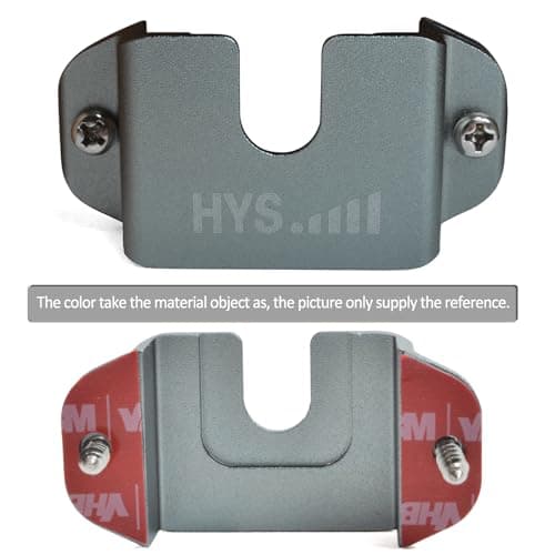 HYS Handheld Radio/Shoulder Speaker Mic with Belt Clip Holder, Handheld Marine Radio/CB Radio with Universal Round Knob Hanger Mount for Anytone Kenwood Midland Motorola Uniden Yaesu (Silver-1pc) — view 2
