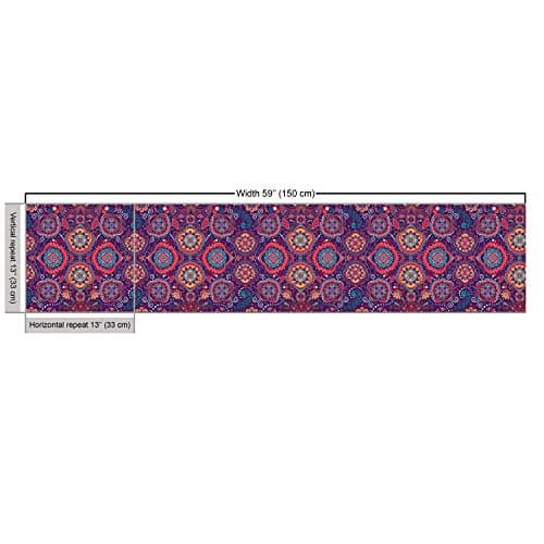 Lunarable Batik Fabric by The Yard, Eastern Droplet-Shaped Paisley Inspired Traditional Forms Vivid Colors Image, Decorative Fabric for Upholstery and Home Accents, 1 Yard, Purple Pink — view 2