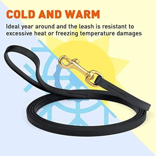 Viper K9 Biothane Working Dog Leash Waterproof Lead for Tracking Training Schutzhund Dog Sport & Search - Odor-Proof Long Line with Solid Brass Snap for Puppy Medium and Large 1/2" x 20ft Black — view 5