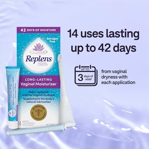 Replens Long-Lasting Vaginal Moisturizer and Lubricant, Replenish internal vaginal moisture, Immediate relief, Paraben free, Estrogen Free, Fragrance Free, 14 Applications, 35 g — view 2