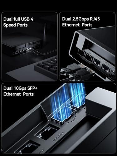 MINISFORUM MS-01 Mini Workstation Intel Core i9-13900H (vPro Enterprise Support) 32GB DDR5 1TB SSD Mini PC,2x 10Gbps SFP+/2x 2.5G RJ45/2x USB4/HDMI/1x PCIe4.0x16 slot/Support 3x M.2 2280/22110/U.2 SSD — view 2