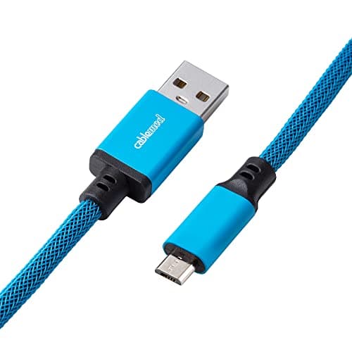 CableMod Pro Coiled Keyboard Cable (Spectrum Blue, USB A to Micro USB, 150cm) — view 2