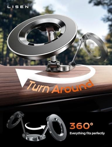 LISEN for MagSafe Car Mount 2 Pack, Classic Magnetic Phone Holder for Car, Car Phone Holder Mount, Dash Car Accessories Gifts for Women Men, for iPhone 17 Pro Max Air 16 15 14 13 12 — view 5