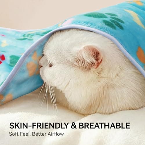 LINENLUX 1 Pack 3 Blankets Super Soft Fluffy Premium Fleece Dog Blankets for Puppy Cat Pet Blanket Flannel Throw Warm Sleep Bones and Claws-3pcs 23x16 inch — view 5