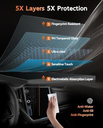 CDEFG for 2022-2026 Subaru WRX & 2024 2025 2026 Subaru Crosstrek Accessories Screen Protector,Premium/Limited/GT/Sport/Limited/Wilderness TouchScreen Display Cover (11.6 Inch Tempered Glass) — view 5