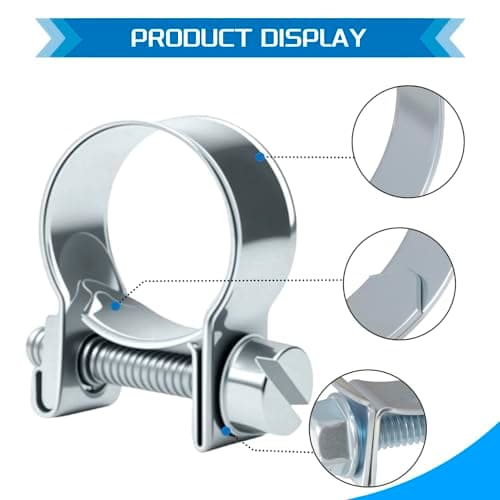 JTAREA 26-28MM Fuel Injection Hose Clamps 1"-1-1/10" Gas Line Clamps Pipe Clamp for Automotive Diesel Petrol Pipes — view 2