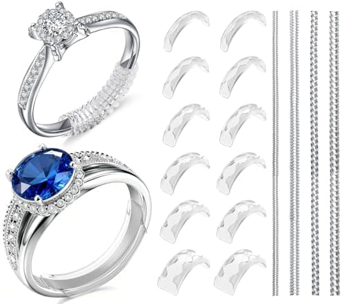 Ramalto Ring Sizers for Loose Rings – 16 Pack Invisible Ring Size Adjusters with Insert & Spiral Guards, Reduce Size by 0.5–1 & Stop Spinning, Fits Bands 1-8mm, Unisex Tighteners No Resizing Needed