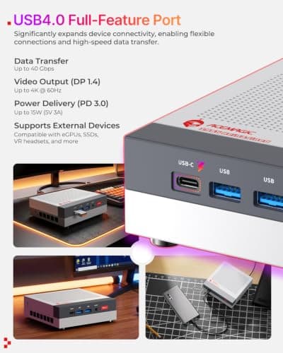 ACEMAGIC X3 Mini Gaming PC Ryzen 7 H 255 Radeon 780M 16GB 1TB Windows11 Pro — view 4