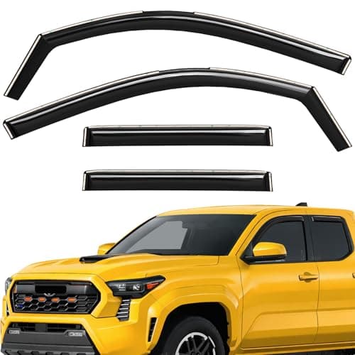 Extra Durable Window Deflectors in-Channel Window Visors Rain Guards Fit for Toyota Tacoma Double Cab 2024-2026, Sun Visors, Wind Vent for Shades, Exterior Car Accessories - 4 pcs. AG0941