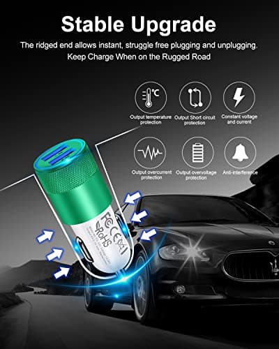 Dual Port Car Phone Charger, [2Pack] 3.4a Fast Charge USB Cargador Carro — view 4