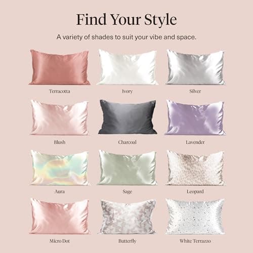Kitsch Satin Pillowcase with Zipper for Hair & Skin - Softer Than Silk Pillow Cases, Smooth Cooling Satin Pillow Case, Wrinkle-Free, Machine Washable - Pillow Cases Standard Size (19x26) - Aura — view 8