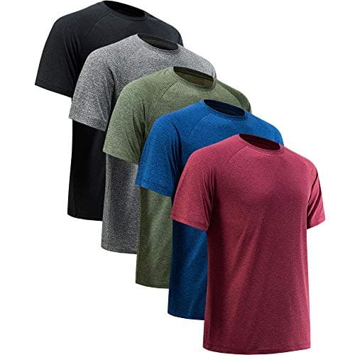 MCPORO Workout Shirts for Men Short Sleeve Quick Dry Gym T Shirt, Large