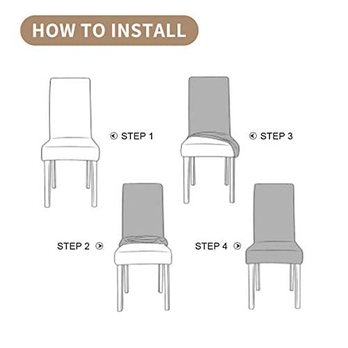 JIVINER Velvet Dining Chair Slipcover High Stretch Chair Covers for Dining Room Removable Parsons Furniture Protector for Hotel, Party, Restaurant (2PCS, Gray) — view 5