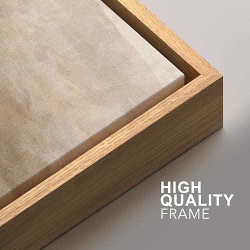 SIGNFORD Framed Canvas Print Wall Art Set Neutral Misty Mountain Landscape Minimal Earth Tone Illustrations Modern Art Relax/Calm for Living Room, Bedroom, Office - 24"x36"x3 Natural — view 5