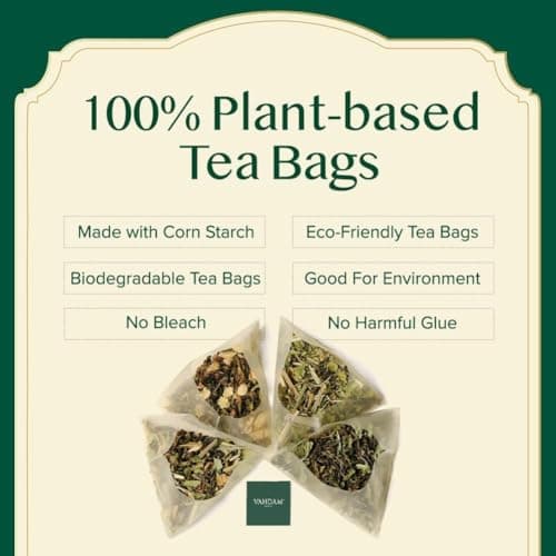 VAHDAM, Assorted Tea Sampler (20 Delicious Variety, 40 Individually Wrapped Pyramid Teabags) Long Leaf Premium Teas I Tea Gift Set I Gift Ideas for Lovers | Gifts for Him/Her — view 5