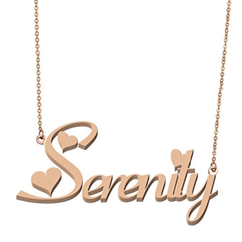 Customized Name Necklace Personalized Custom Made Serenity Necklace Initial Arrow Gift for Womens Girls